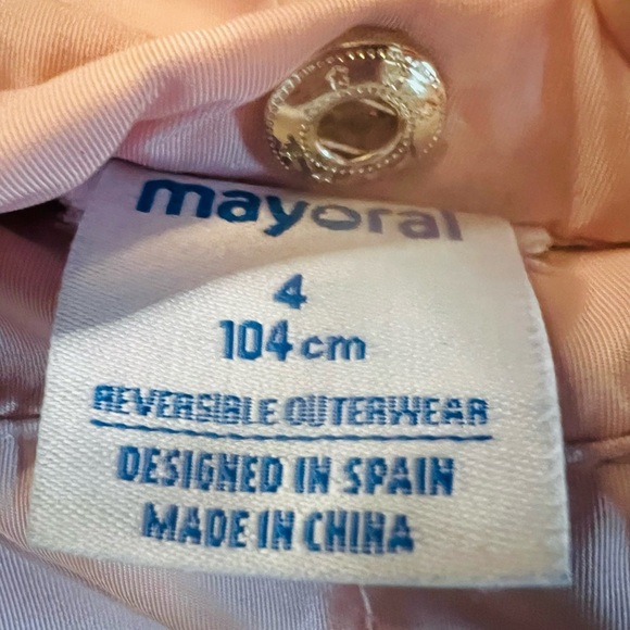Mayoral Girls Reversible Outerwear Blush Color Vest with Silver Button - Picture 3 of 7